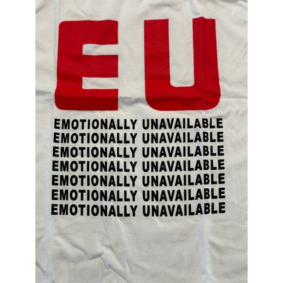 Emotionally Unavailable x Champion E.U. White T-Shirt *RARE*NEW IN BAG* Size S - Picture 2 of 7
